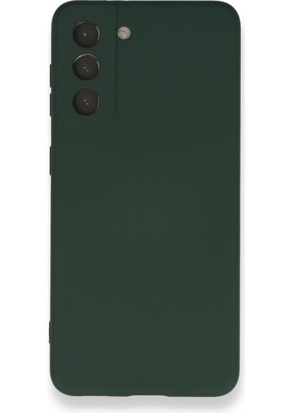 Samsung Galaxy S21 Kılıf Içi Kadife Kaplı Nano Silikon Kapak - Koyu Yeşil