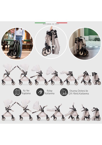 Rotabile Premium Çift Yönlü Bebek Arabası Bej modelleri