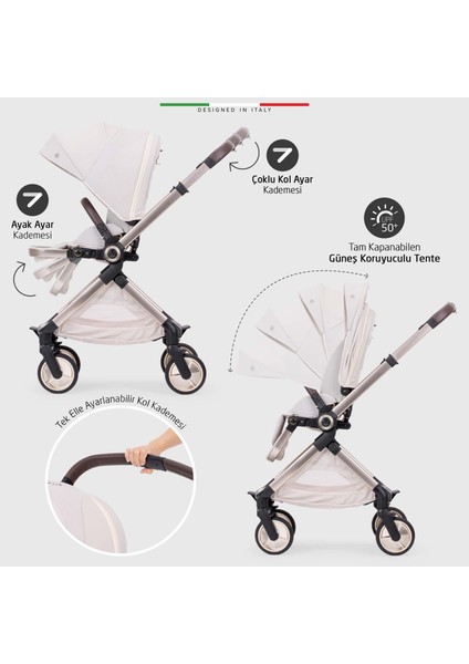 Rotabile Premium Çift Yönlü Bebek Arabası Bej