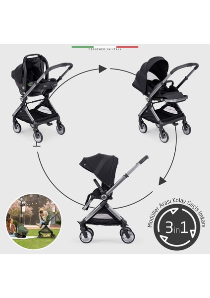 Rotabile Premium Travel Sistem Bebek Arabası Siyah indirimleri