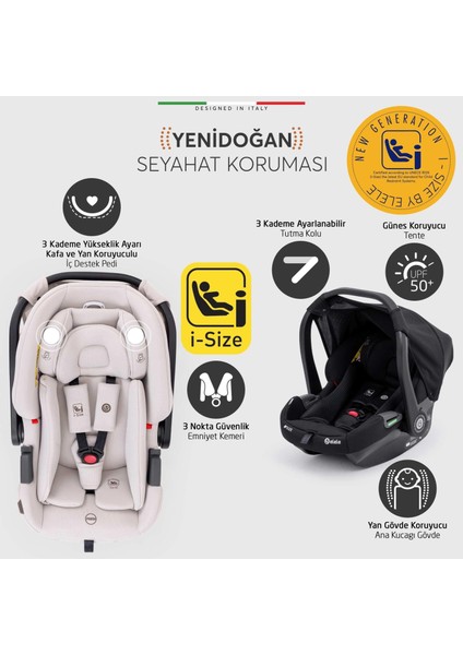 Rotabile Premium Travel Sistem Bebek Arabası Siyah