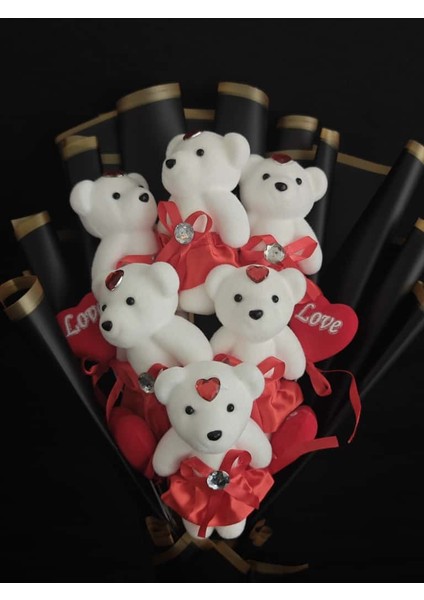 Peluş Ayıcık Buketi Romantik Hediye Sevgililer Günü, Yıldönümü, Doğum Günü Için Özel Tasarım fiyatları