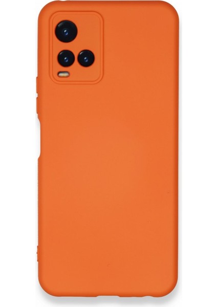 Vivo Y33S Kılıf Içi Kadife Kaplı Nano Silikon Kapak - Turuncu
