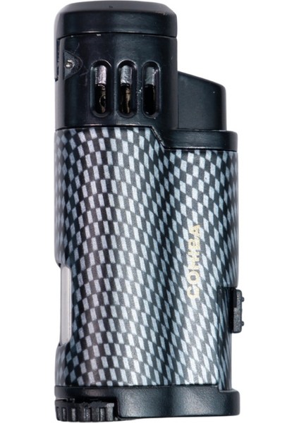 3 Torch Pürmüz Siyah Karbon Desenli Puro Çakmağı