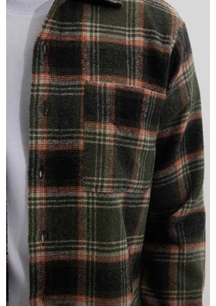 Erkek Regular Fit Normal Kesim Çift Cepli Kışlık Oduncu Kareli Gömlek modelleri