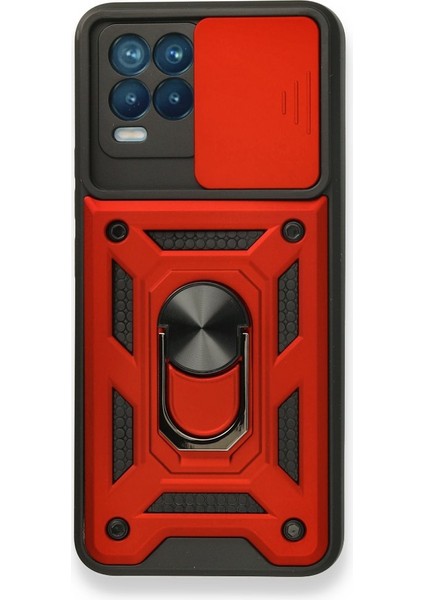 Realme 8 Kılıf Kamera Koruma Sürgülü Şık Pars Tank Sert Silikon Kapak