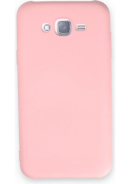 Samsung Galaxy J7 Kılıf Içi Kadife Kaplı Nano Silikon Kapak - Pudra