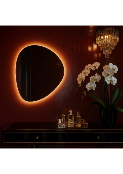 Zenna LED Ayna – Doğal Taş Formlu Asimetrik Duvar Aynası fiyatları