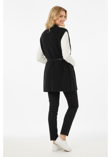 Kadın Kemer Detaylı Triko Yelek M6670K25 Siyah fırsatları