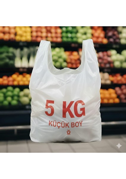 5 kg Beyaz Atlet Poşet Küçük Boy Kalın 25*45 cm Ebatında