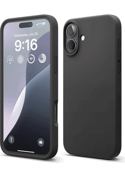 iPhone 16 Plus Içi Kadife Kaplı Esnek Silikon Kapak Ryc/ Nano Lansman