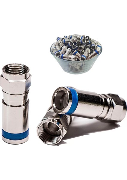 Rg6 Dijitürk Sıkmalı F Konnektör Sıkmalı F Konnektör 100 Adet