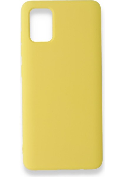 Samsung Galaxy A51 Kılıf Içi Kadife Kaplı Nano Silikon Kapak - Sarı