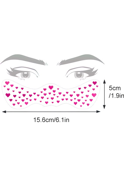 Pembe Kalp Çil Makyaj Bandı Glitter Parıltılı Simli Bant Tattoo fiyatları