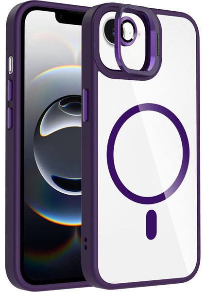 iPhone 16E Kılıf Lens Hediyeli M-Safe Destekli ve Standlı Monroe Premium Kapak