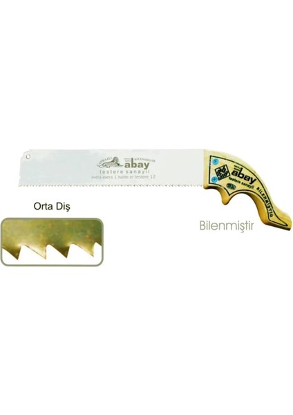 Orta Diş El Testere 14 No - Ahşap Sap