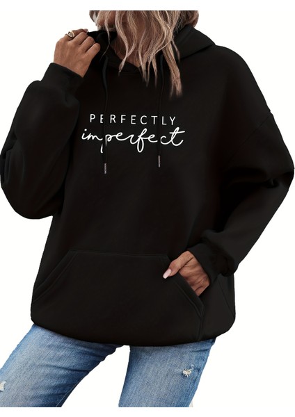 Kadın Baskılı Sweatshırt 3 Iplik Kaliteli Kumaş Oversıze Kesim