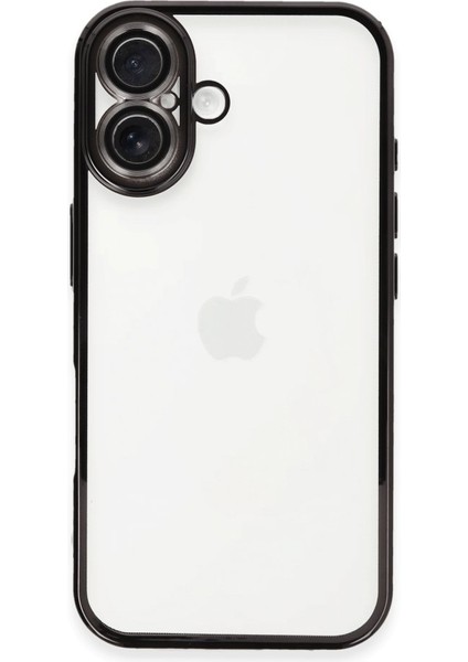 iPhone 16 Kılıf Kamera Lens Korumalı Razer Lens Silikon Kapak - Siyah