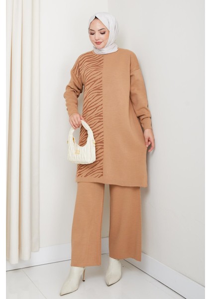 Simli Triko Tunik Pantolon Takım