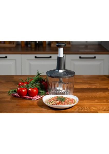 3 Bıçaklı Üstten Basmalı El Rondosu – Pratik Sebze, Meyve ve Soğan Doğrayıcı | Hızlı ve Kolay Kullanım