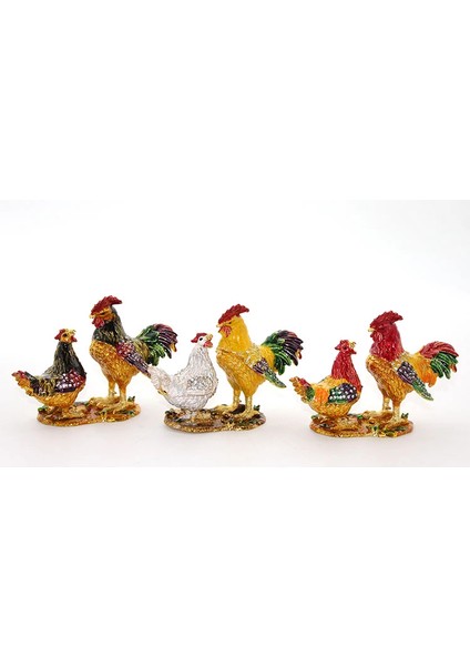 Swarovski Taşlı 2'li Tavuk Model 1