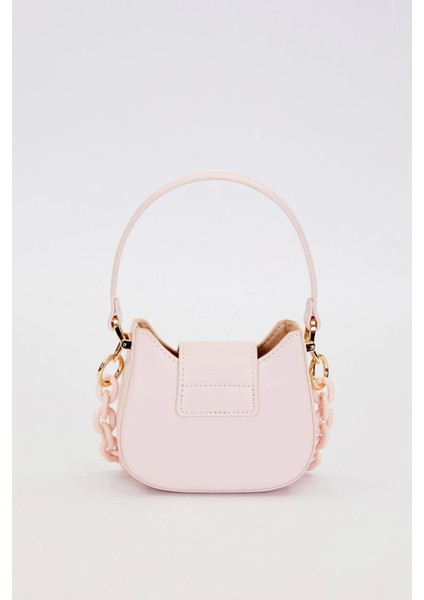 Logolu, Mini Boy, Zincir Detaylı, Uzun Askılı, Kadın Şık El Çantası 930346 Pembe fırsatları
