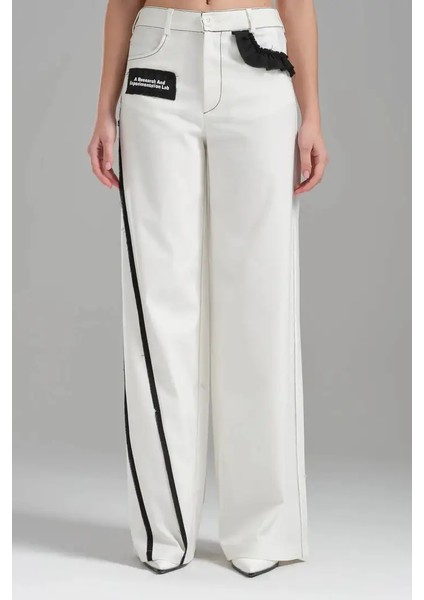 Tw3 Kadın Dokuma Kumaş Arka Kemer Lastikli Tasarım Pantolon fiyatları