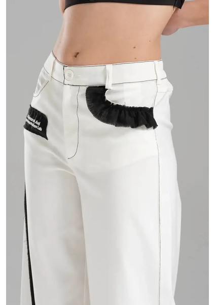 Tw3 Kadın Dokuma Kumaş Arka Kemer Lastikli Tasarım Pantolon modelleri