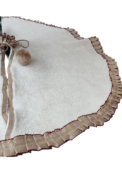 , Yılbaşı Çam Ağacı Altı Örtüsü, Çam Ağacı Ayak Halısı Örtüsü, Krem Renk, Peluş, 85 cm modelleri