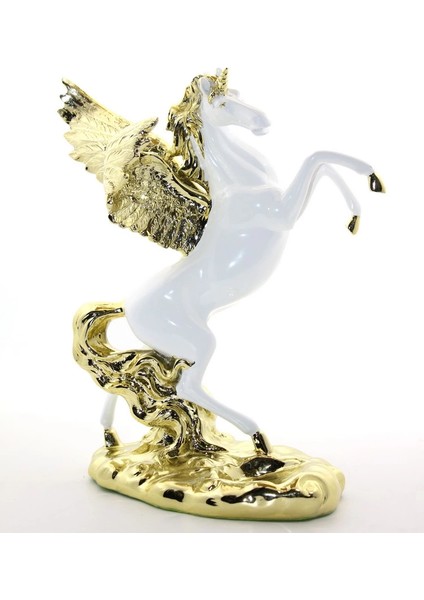 Polyester Şahlanan Kanatlı At Figürü