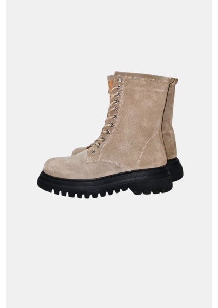 Kadın Vizon Süet Kaymaz Taban Fermuarlı Rahat Kalıp Bağcıklı Bot fiyatları