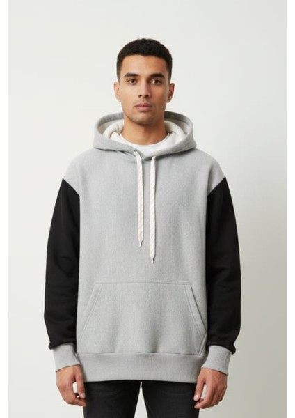 Erkek Pamuklu Renkli 3 Ip Şardonlu Basic Kapüşonlu Sweatshirt