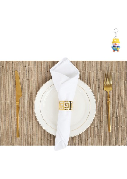 Pvc Bambu Deseni Luterslin Placemat, Üst Düzey Isı Yalıtım Paspası, Su Geçirmez ve Yağ Geçirmez Placemat, 6 Adet (Yurt Dışından)