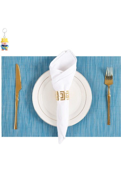 Pvc Bambu Deseni Luterslin Placemat, Üst Düzey Isı Yalıtım Paspası, Su Geçirmez ve Yağ Geçirmez Placemat, 6 Adet (Yurt Dışından)