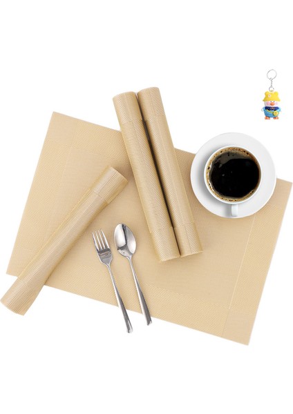 Çerçeve Tipi Teslin Pvc Temizlenmesi Kolay Avrupa Tarzıısıyalıtım Paspasıüst Düzey Otel Ev Yemek Masa Paspası Batıyemek Paspası Masaüstü 6 Adet (Yurt Dışından)