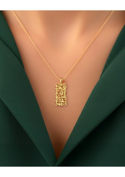 Ayetel Kürsi Hat Sanatı Altın Kaplama Gümüş Kolye fiyatları
