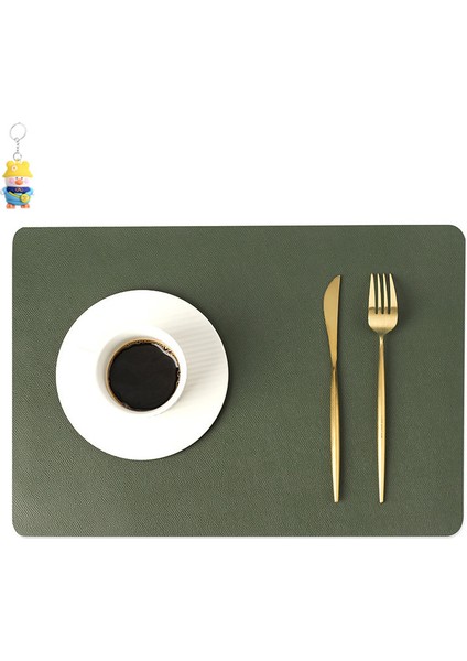 Çift Deri Placemat Isı Geçirmez Mat Ev Su Geçirmez Yağ Geçirmez Masa Mat Otel Isı Yalıtım Mat 4 Adet (Yurt Dışından)