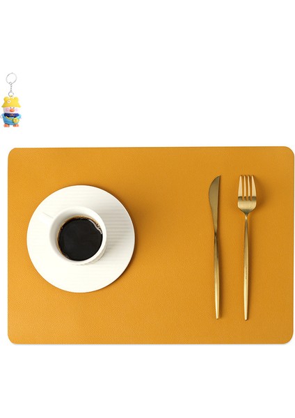 Çift Deri Placemat Isı Geçirmez Mat Ev Su Geçirmez Yağ Geçirmez Masa Mat Otel Isı Yalıtım Mat 4 Adet (Yurt Dışından)