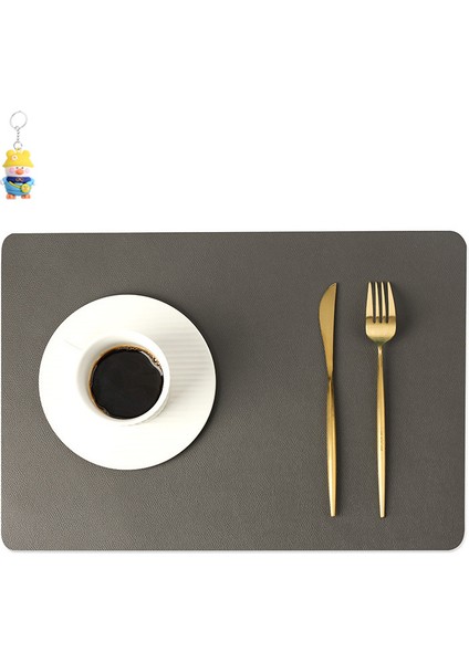 Çift Deri Placemat Isı Geçirmez Mat Ev Su Geçirmez Yağ Geçirmez Masa Mat Otel Isı Yalıtım Mat 4 Adet (Yurt Dışından)