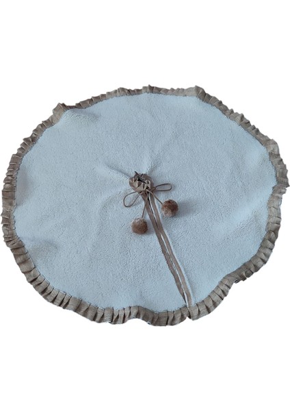 , Yılbaşı Çam Ağacı Altı Örtüsü, Çam Ağacı Ayak Halısı Örtüsü, Krem Renk, Peluş, 90 cm fırsatları