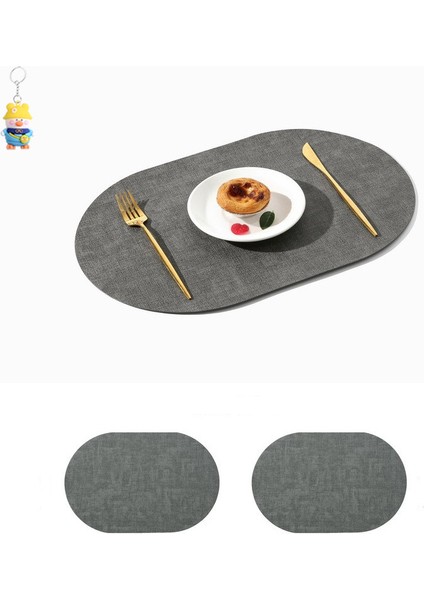 Pvc Deri Batı Yemek Mat Otel Ev Masa Mat Su Geçirmez Yağ Geçirmez Isı Yalıtım Mat Kumaş Desen Avrupa Tarzı Kase Mat 4 Parça (Yurt Dışından)