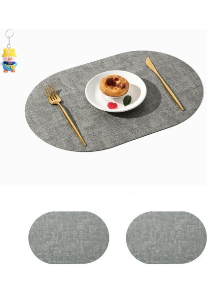 Pvc Deri Batı Yemek Mat Otel Ev Masa Mat Su Geçirmez Yağ Geçirmez Isı Yalıtım Mat Kumaş Desen Avrupa Tarzı Kase Mat 4 Parça (Yurt Dışından)