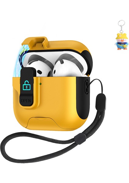 Apple Airpods Bluetooth Kulaklık Koruyucu Kılıfı Airpods 4. Nesil Hepsi Bir Arada Asılı Kulaklık Kutusu (Yurt Dışından)