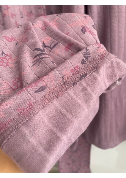 Fitilli Viskon Kışlık Kalın Bayan Pijama Takımı