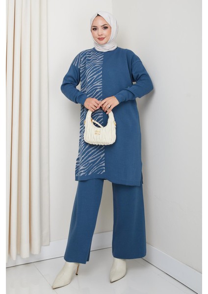 Simli Triko Tunik Pantolon Takım modelleri