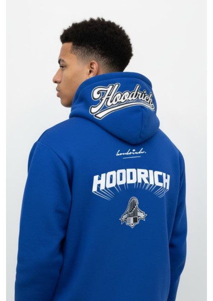 Erkek Lacivert Baskılı Pamuklu 3 Ip Şardonlu Basic Kapüşonlu Sweatshirt fiyatları