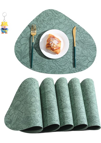 Deri Placemat Çift Taraflı Su Geçirmez Yağ Geçirmez Isı Yalıtım Mat Yemek Masası Sebze Mat Otel Kaymaz Placemat Yemek Masası Üst Düzey Duygu 6 Parça (Yurt Dışından)