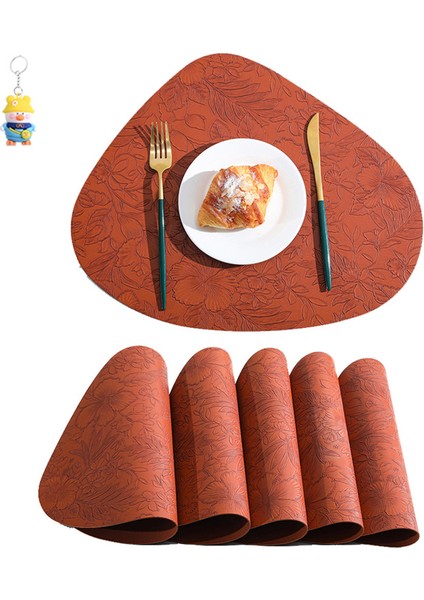 Deri Placemat Çift Taraflı Su Geçirmez Yağ Geçirmez Isı Yalıtım Mat Yemek Masası Sebze Mat Otel Kaymaz Placemat Yemek Masası Üst Düzey Duygu 6 Parça (Yurt Dışından)