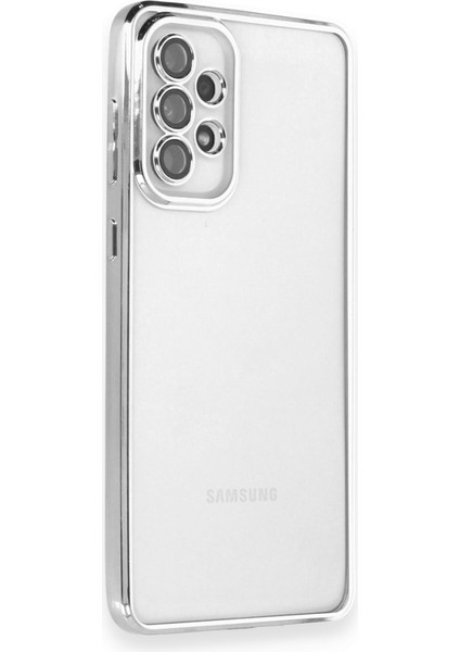 Samsung Galaxy A73 5g Kılıf Kamera Lens Korumalı Razer Lens Silikon Kapak - Gümüş