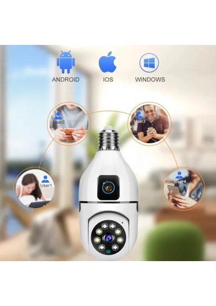 Akıllı Wireless Ampül Kamera 360DERECE Hareketli Çift Kameralı indirimleri